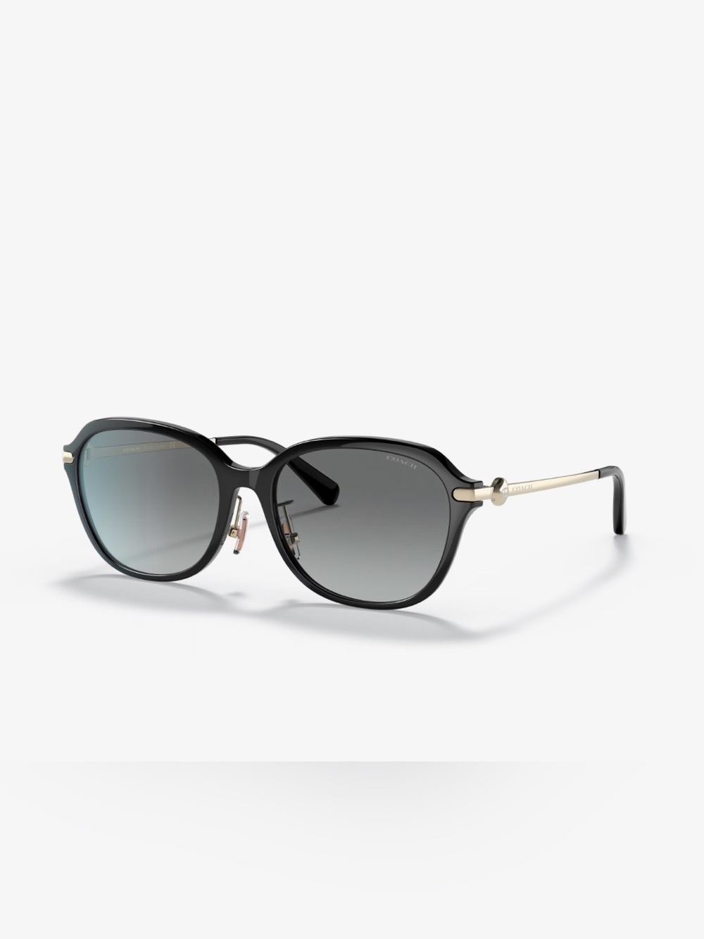 Coach Black Frame with Gradient Gray Lenses Women's Sunglasses
